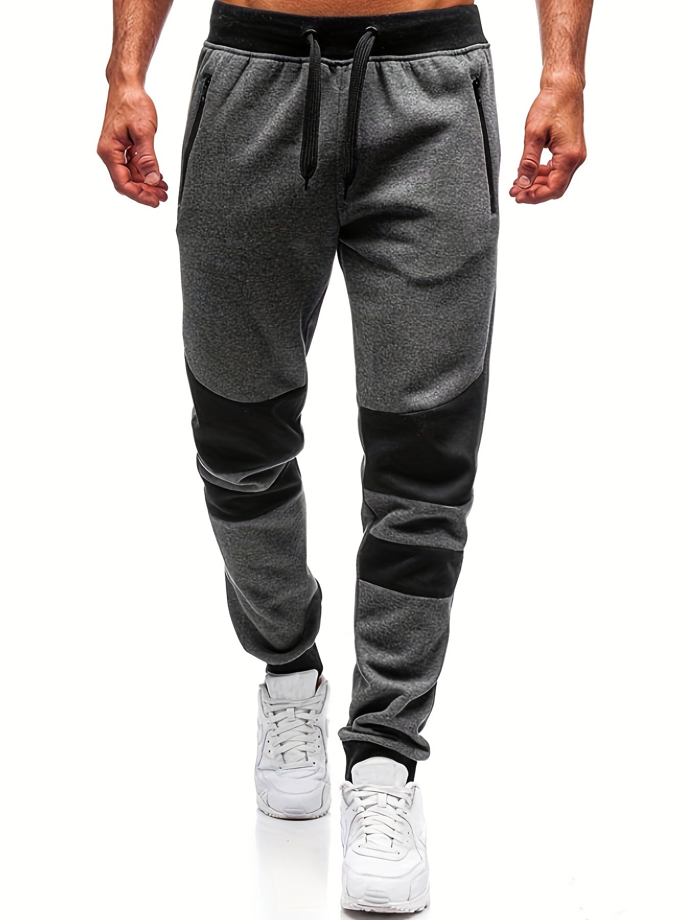 Men's Color Block Joggers - Casual, Loose Fit Pants with Stretch Waist and Drawstring for Year-Round Comfort and Fitness Activities
