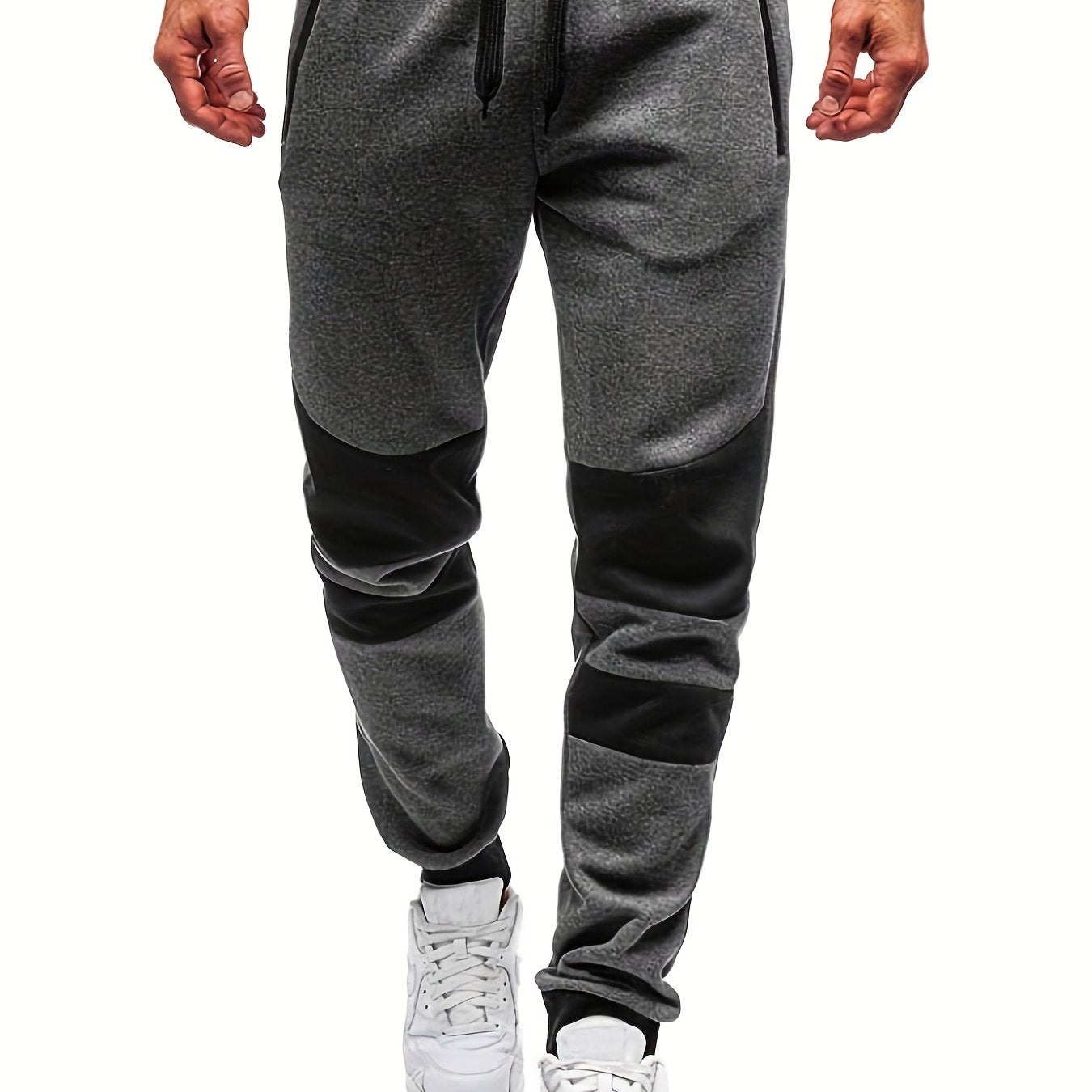 Men's Color Block Joggers - Casual, Loose Fit Pants with Stretch Waist and Drawstring for Year-Round Comfort and Fitness Activities