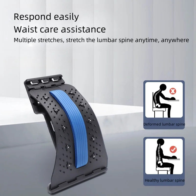 Multi-angle Massager Auxiliary Correction Relieve Lumbar Spine Pain Support Stretch Massage Lumbar Traction To Relieve Pain
