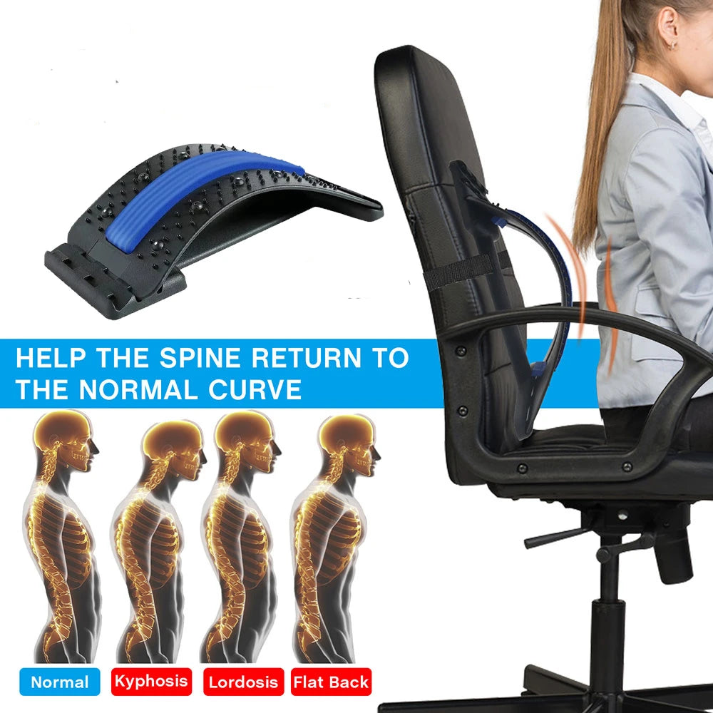 Magnetic Back Massage Muscle Relax Stretcher Posture Therapy Corrector Back Stretch Spine Stretcher Lumbar Support Pain Relief