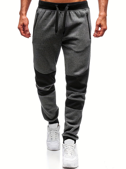 Men's Color Block Joggers - Casual, Loose Fit Pants with Stretch Waist and Drawstring for Year-Round Comfort and Fitness Activities